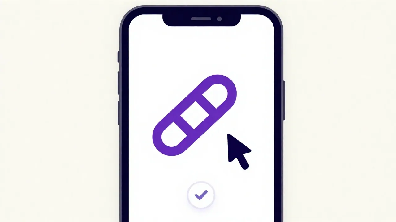 Smartphone: chain-link and sharing icons.