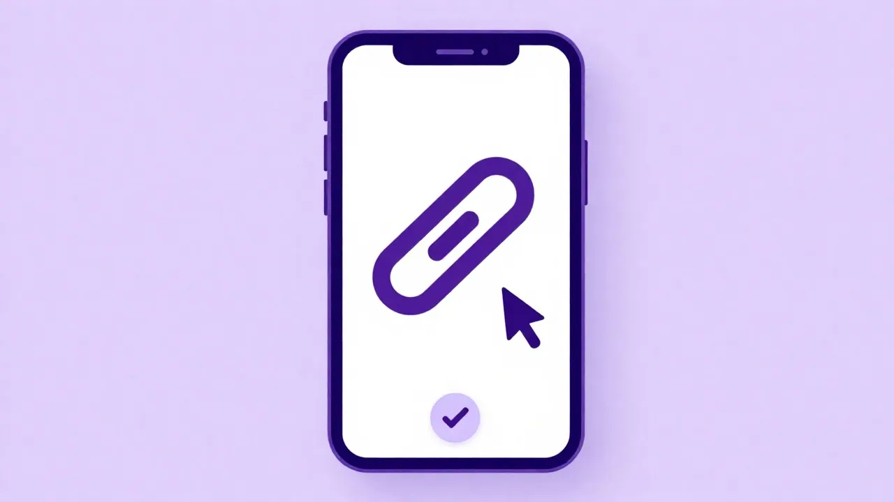 Smartphone: chain-link and sharing icons.