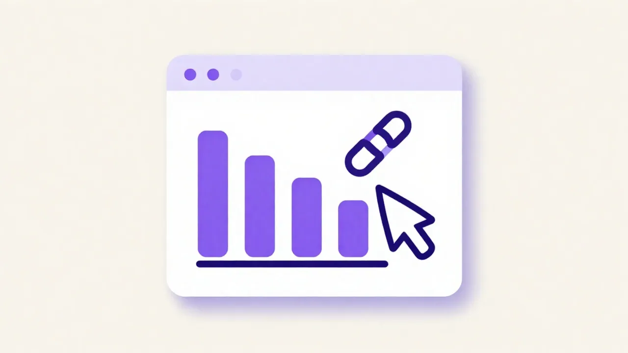 Browser window: link activity charts.